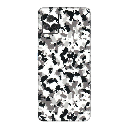 IQOO Phone Skins (All Models) - White Black Camouflage - 3D Embossed Finish (L-18) IQOO 7 Legend
