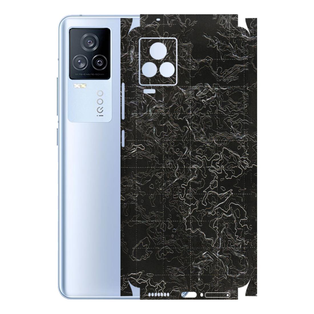 IQOO Phone Skins (All Models) - Black map Texture - 3D Embossed Finish (L-201) IQOO 7 Legend