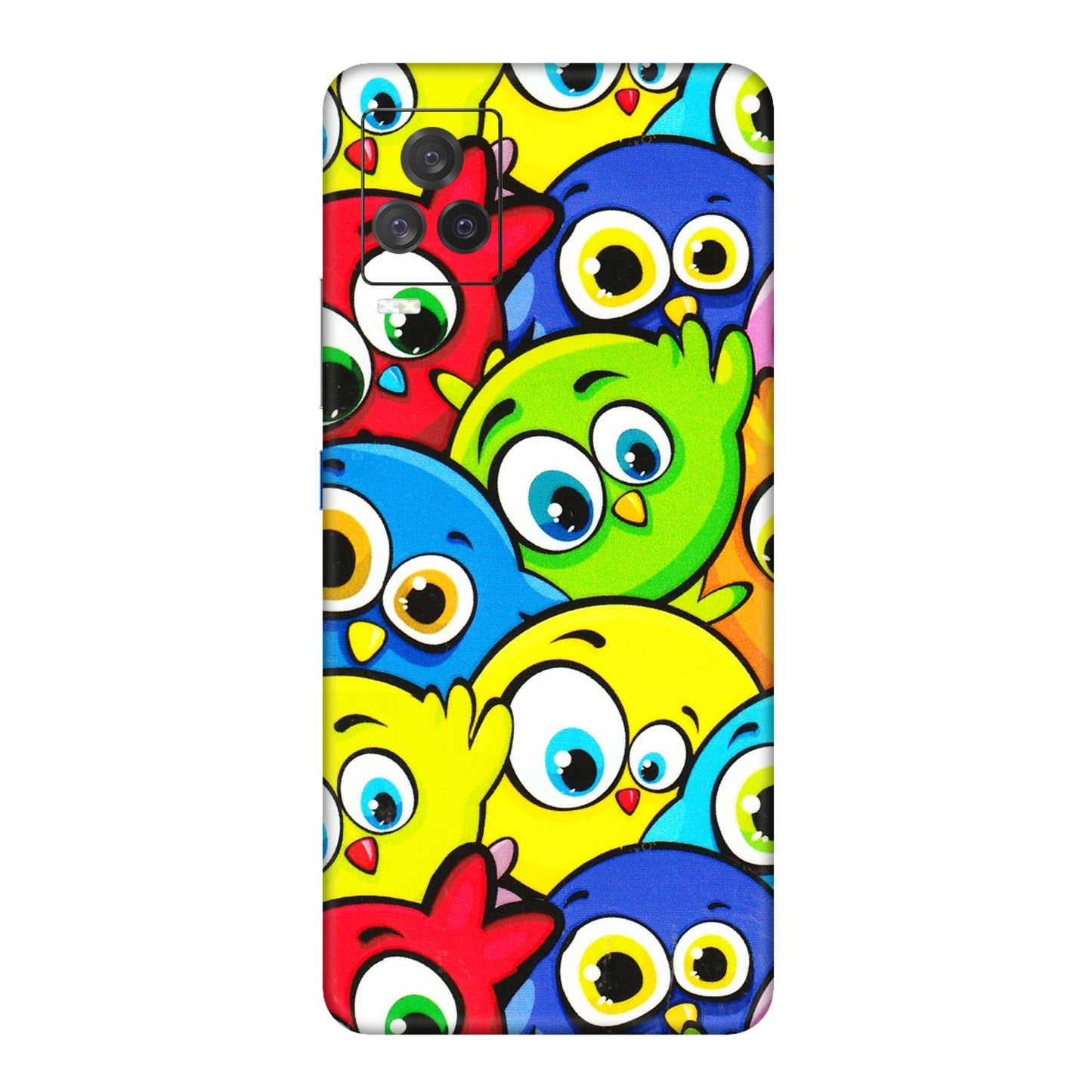 IQOO Phone Skins (All Models) - Cute Fluffy Birds - 3D Embossed Finish (L-213) IQOO 7 Legend