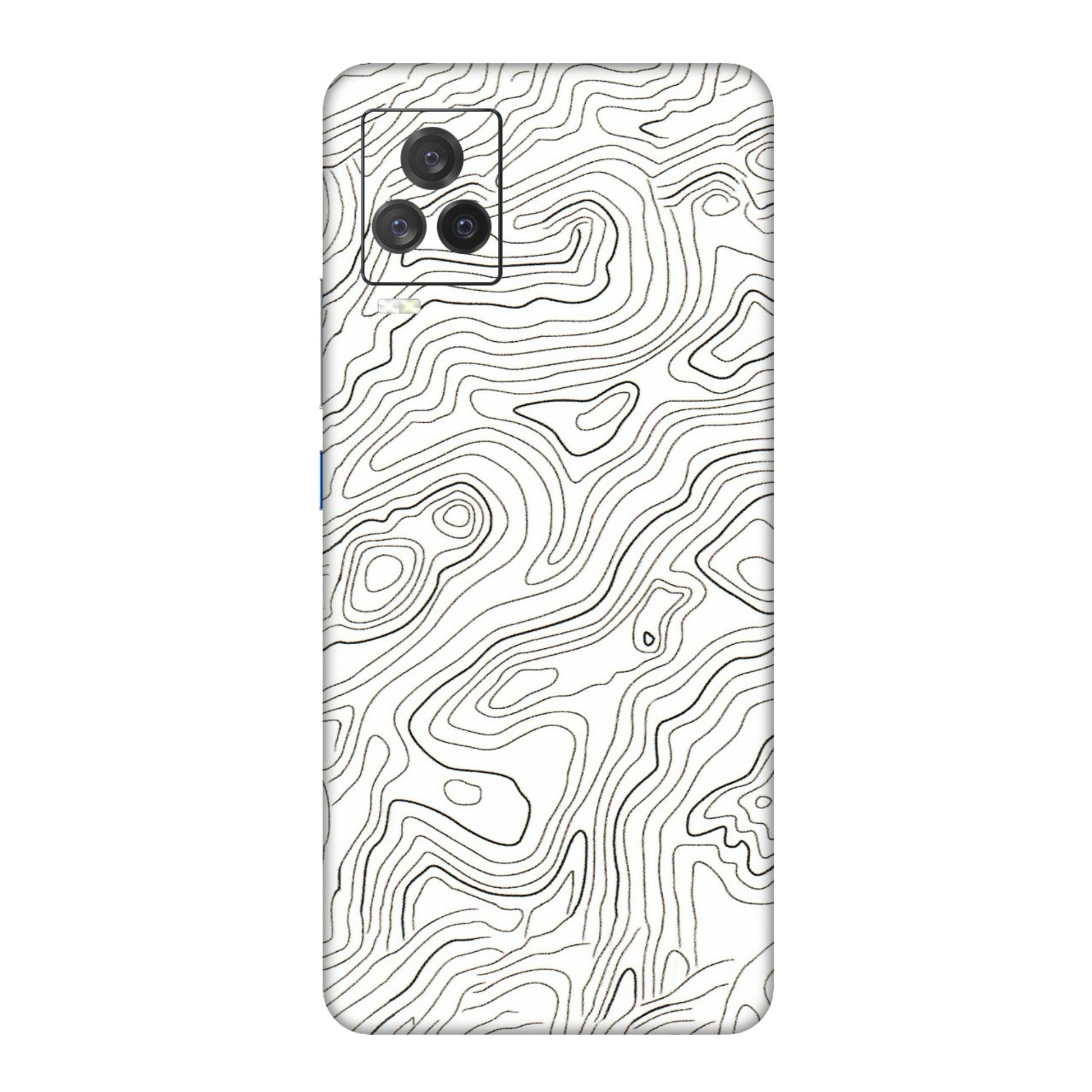 IQOO Phone Skins (All Models) - White Black Swirls - 3D Embossed Finish (L-219) IQOO 7 Legend