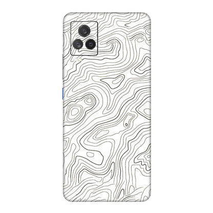 IQOO Phone Skins (All Models) - White Black Swirls - 3D Embossed Finish (L-219) IQOO 7 Legend