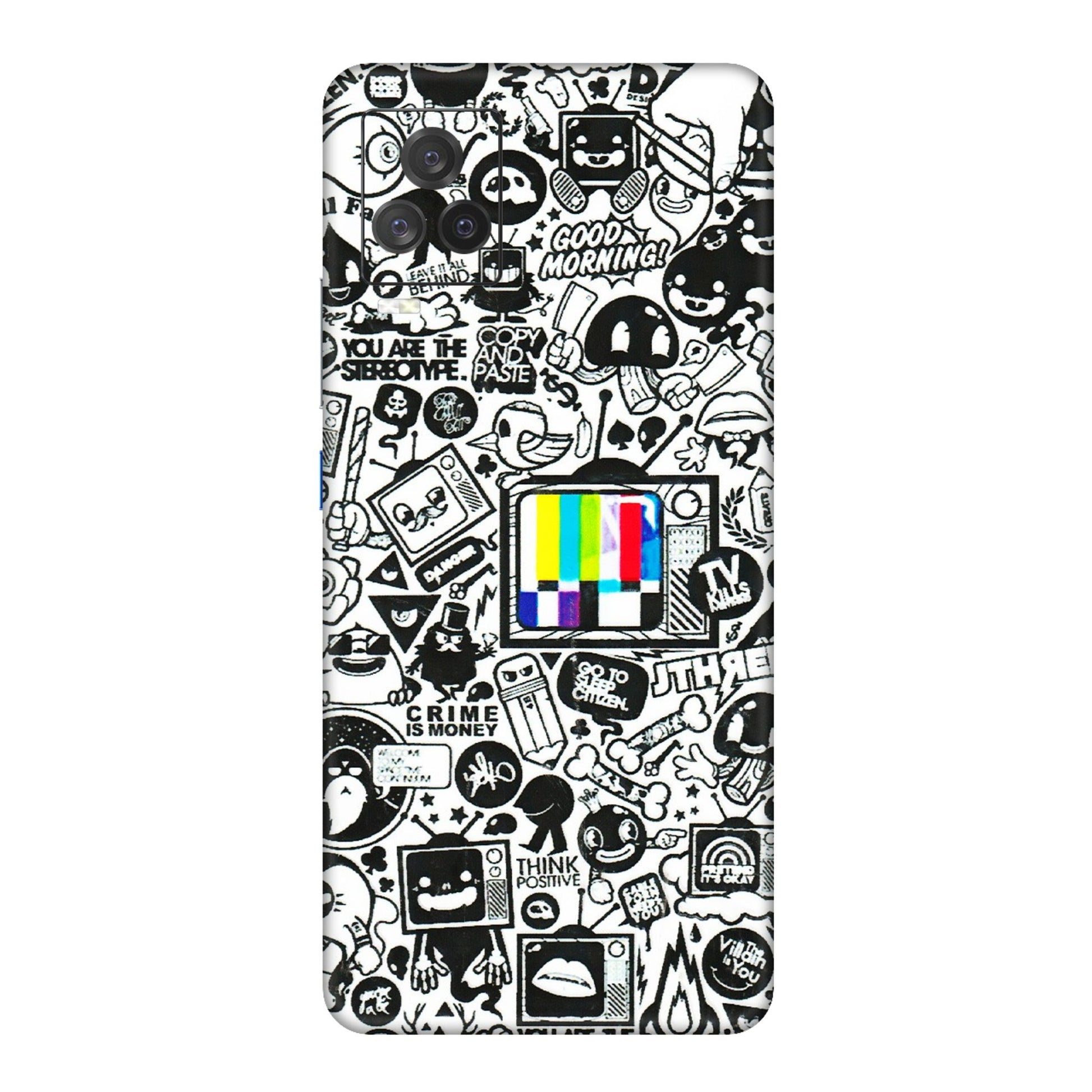 IQOO Phone Skins (All Models) - Doodles Positive Art - 3D Embossed Finish (L-263) IQOO 7 Legend