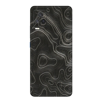 IQOO Phone Skins (All Models) - Abstract White Line Map - 3D Embossed Finish (L-269) IQOO 7 Legend