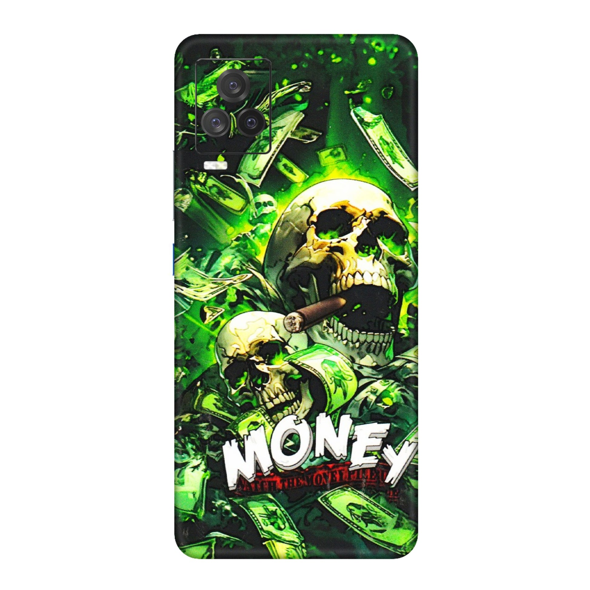 IQOO Phone Skins (All Models) - Skull Money - 3D Embossed Finish (L-303) IQOO 7 Legend