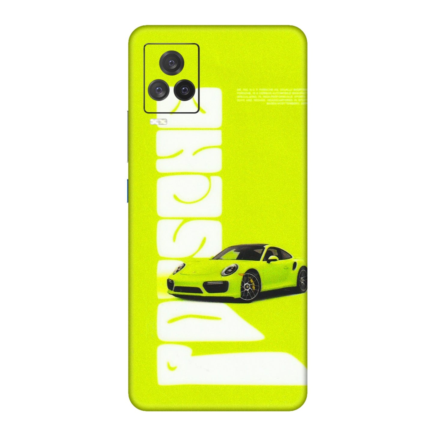 IQOO Phone Skins (All Models) - Lime Green Porche - 3D Embossed Finish (L-30) IQOO 7 Legend