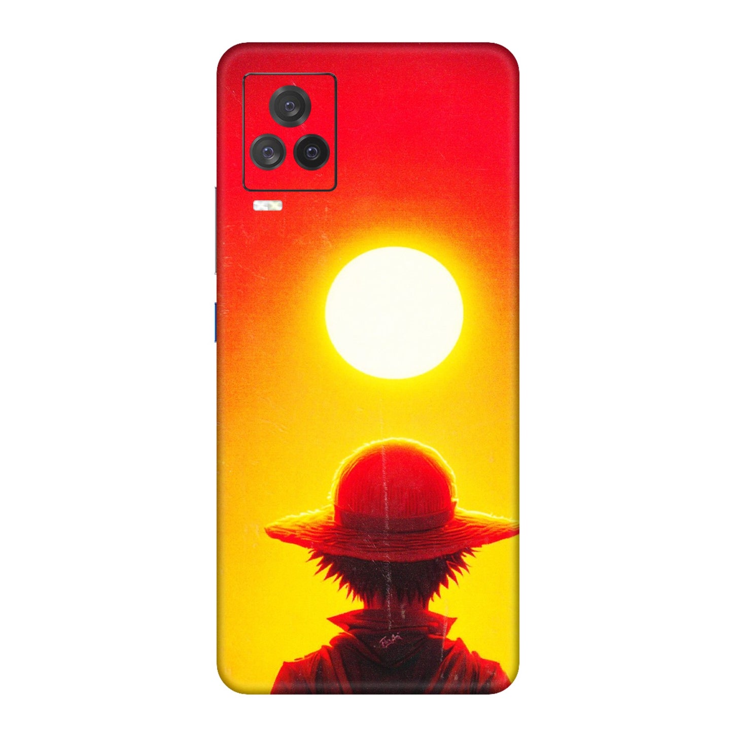 IQOO Phone Skins (All Models) - Cool Sunset With Monkey D.Luffy Anime - 3D Embossed Finish (L-329) IQOO 7 Legend