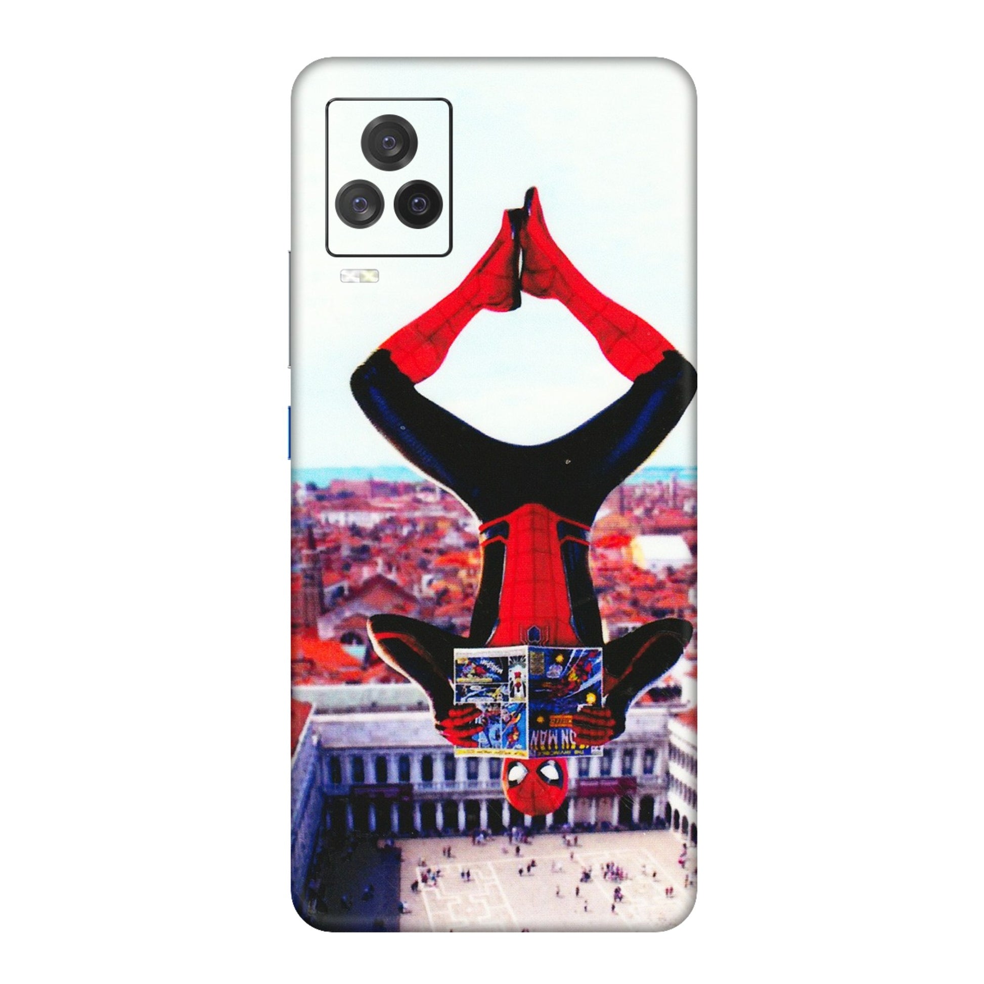 IQOO Phone Skins (All Models) - Spiderman Hanging - 3D Embossed Finish (L-53) IQOO 7 Legend