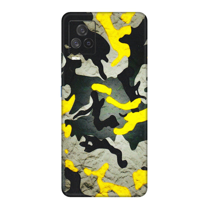 IQOO Phone Skins (All Models) - Yellow Camouflage - 3D Embossed Finish (L-61) IQOO 7 Legend