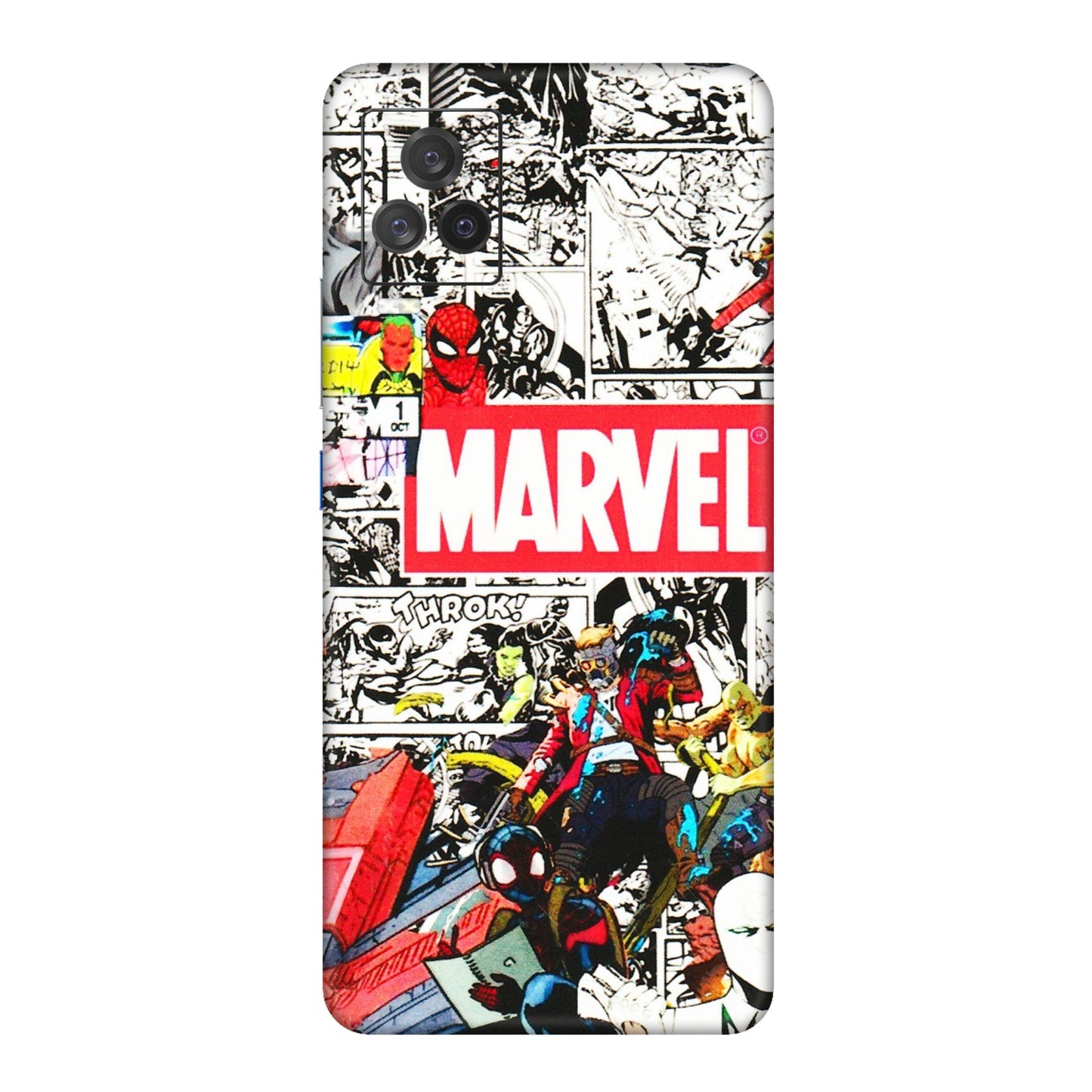 IQOO Phone Skins (All Models) - Marvel Colorful Comic - 3D Embossed Finish (L-64) IQOO 7 Legend