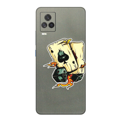 IQOO Phone Skins (All Models) - Grey Cards Of Ace - 3D Embossed Finish (L-77) IQOO 7 Legend