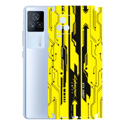 IQOO Phone Skins (All Models) - Yellow Cyberpunk - 3D Embossed Finish (L-93) IQOO 7 Legend
