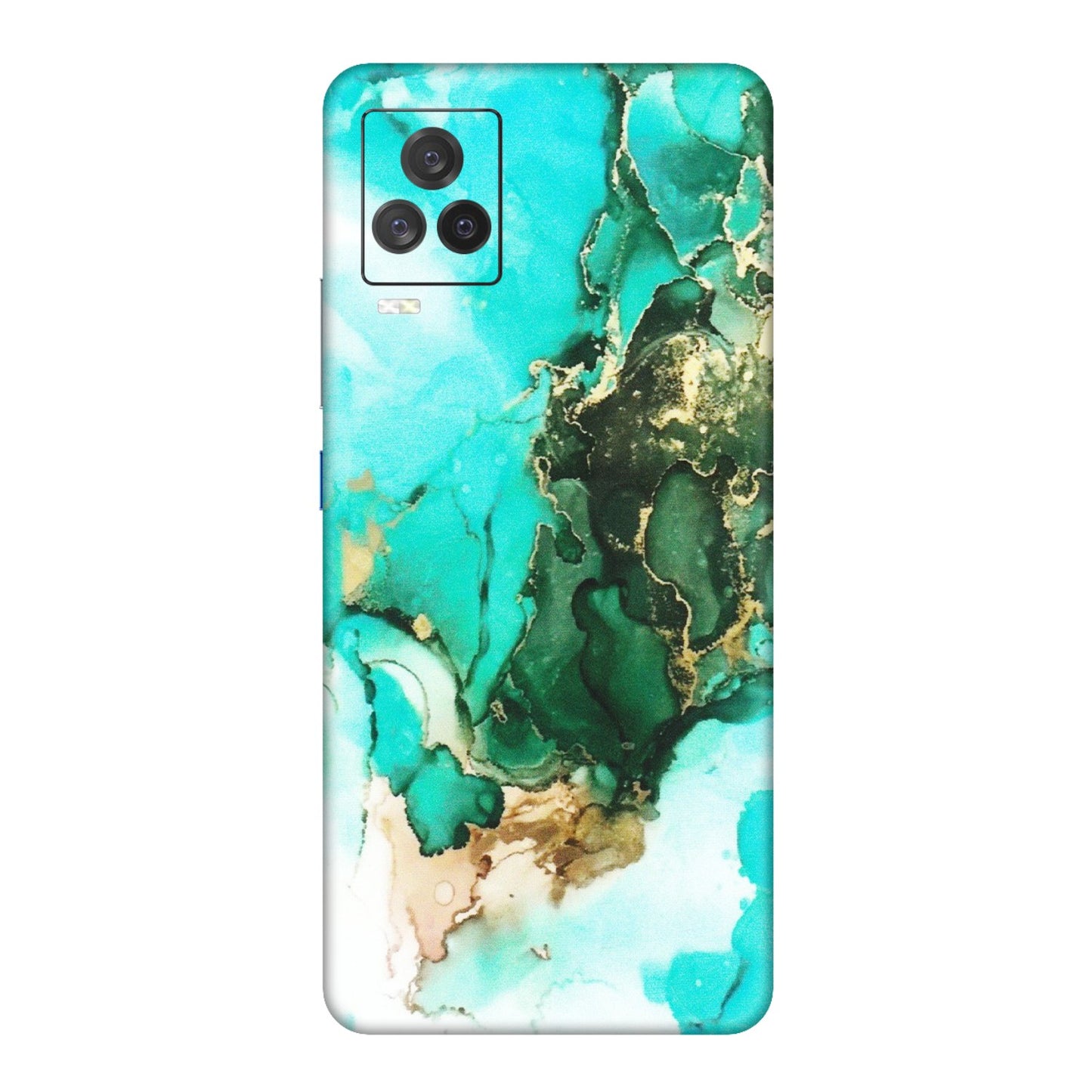 IQOO Phone Skins (All Models) - The Blue Gold Marble - Matte Finish (M-124) IQOO 7 Legend
