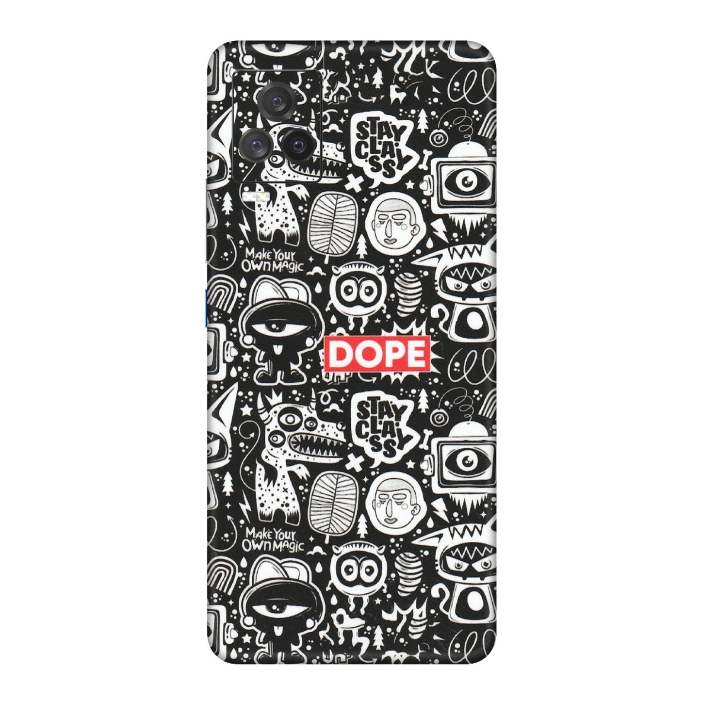 IQOO Phone Skins (All Models) - Dope Stay Classy Black Doodles - Matte Finish (M-126) IQOO 7 Legend