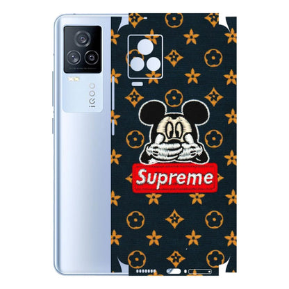 IQOO Phone Skins (All Models) - Mickey Supreme - Matte Finish (M-83) IQOO 7 Legend