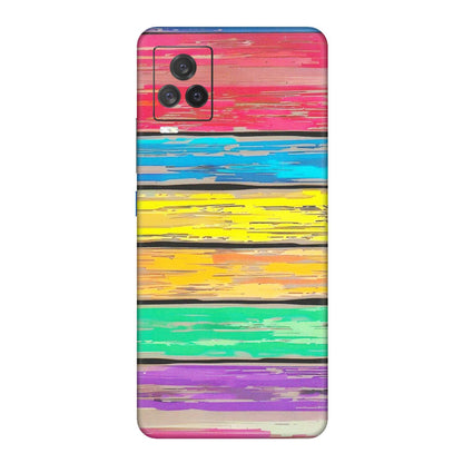 IQOO Phone Skins (All Models) - Multi Colour Wooden Wall - Matte Finish (M-96) IQOO 7 Legend