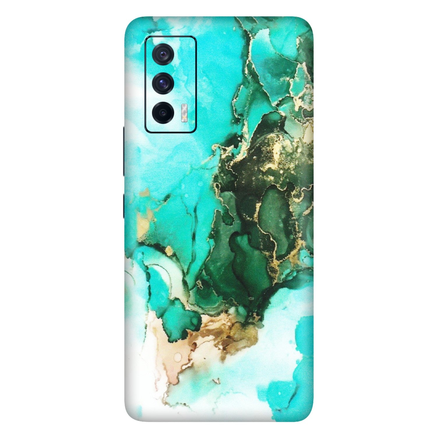 IQOO Phone Skins (All Models) - The Blue Gold Marble - Matte Finish (M-124) IQOO 7