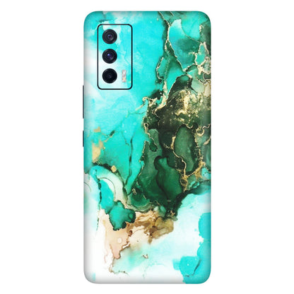 IQOO Phone Skins (All Models) - The Blue Gold Marble - Matte Finish (M-124) IQOO 7