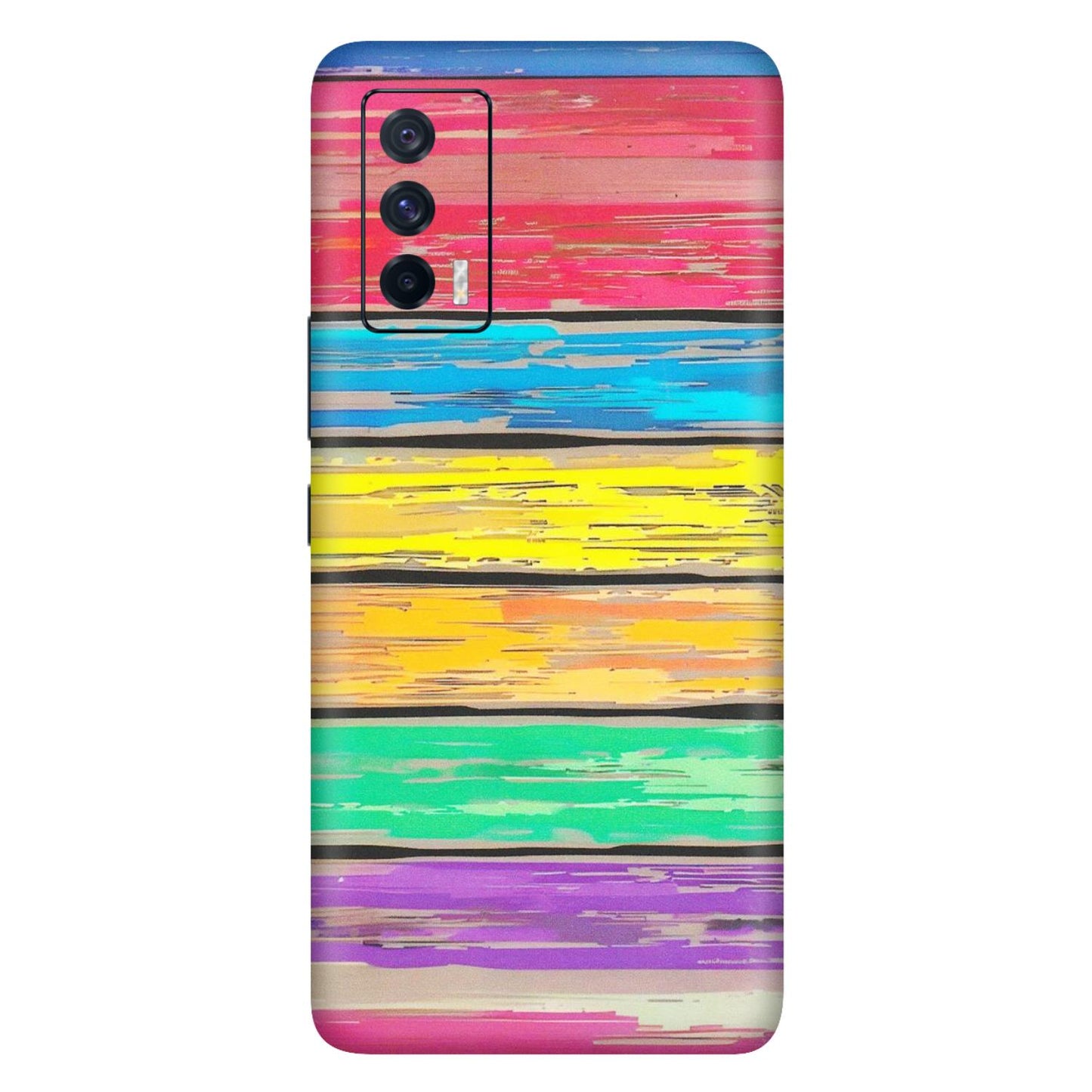 IQOO Phone Skins (All Models) - Multi Colour Wooden Wall - Matte Finish (M-96) IQOO 7
