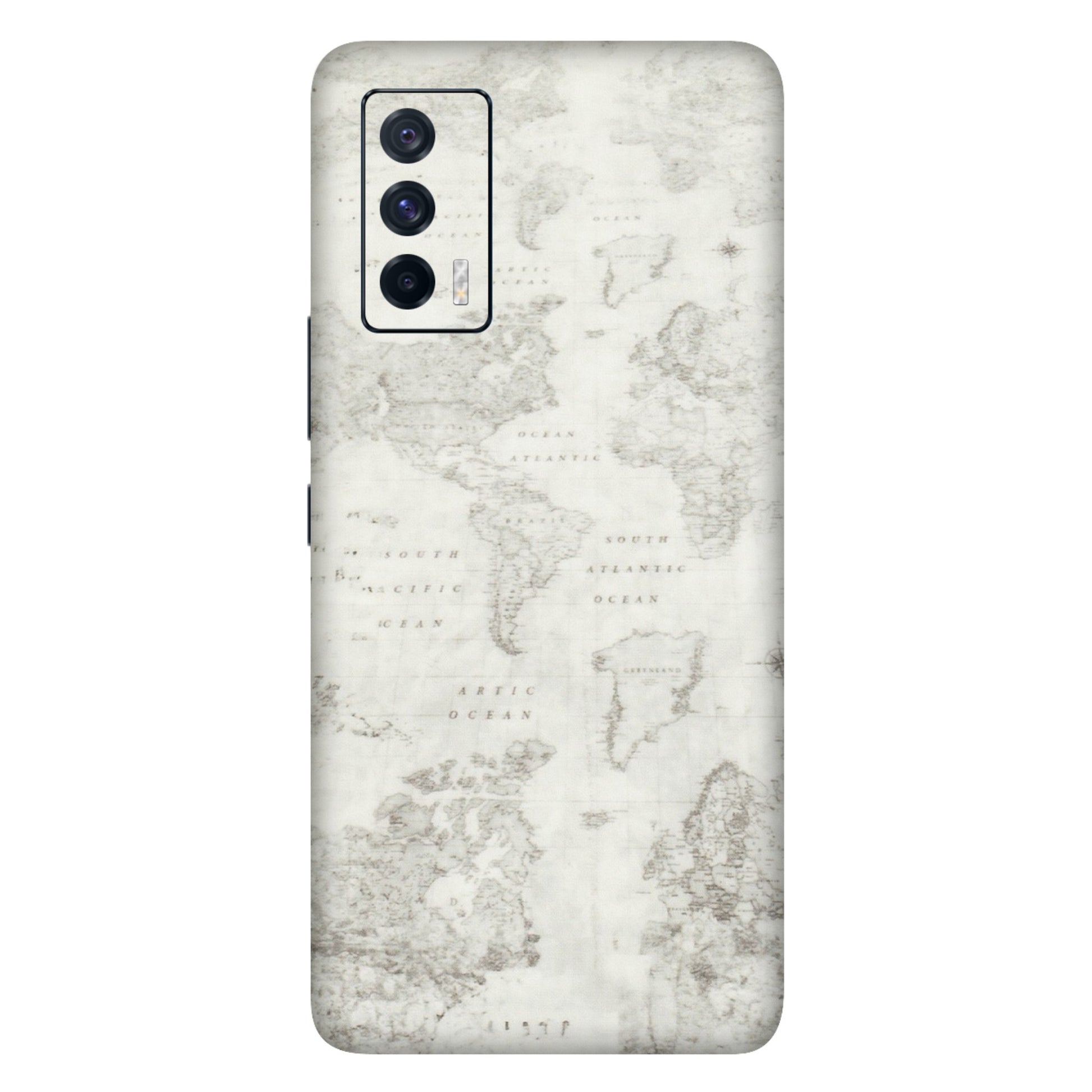 IQOO Phone Skins (All Models) - World Travel Map - Transparent Finish (T-04) IQOO 7