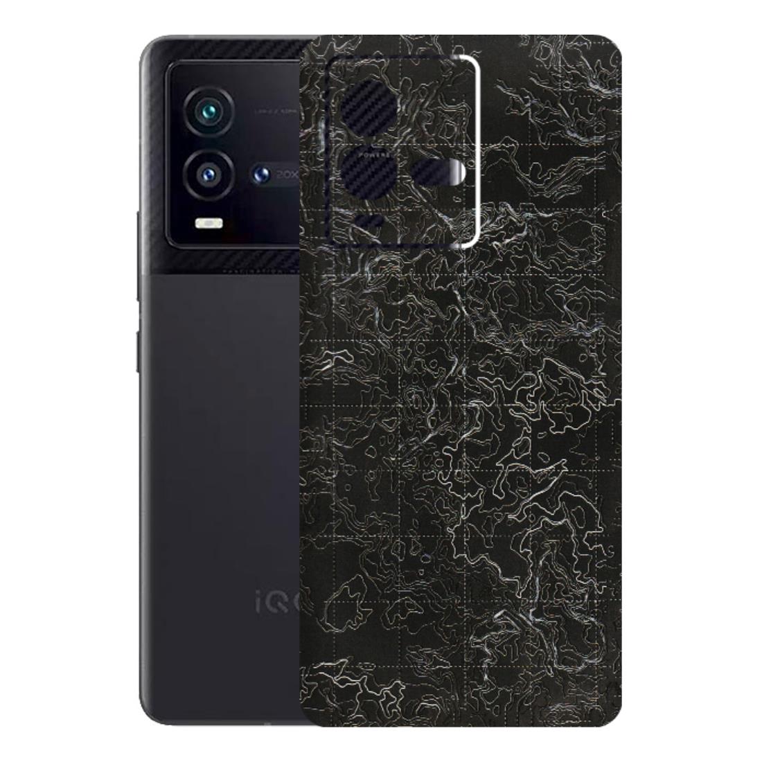 IQOO Phone Skins (All Models) - Black map Texture - 3D Embossed Finish (L-201) IQOO 9T
