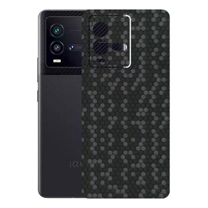 IQOO Phone Skins (All Models) - Black Grey Honeycomb Sober - 3D Embossed Finish (L-85) IQOO 9T