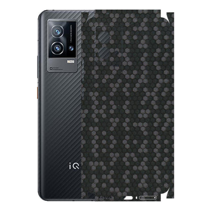 IQOO Phone Skins (All Models) - Black Grey Honeycomb Sober - 3D Embossed Finish (L-85) IQOO 9 5G