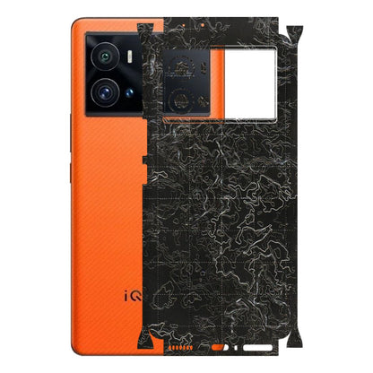 IQOO Phone Skins (All Models) - Black map Texture - 3D Embossed Finish (L-201) IQOO 9 Pro 5G