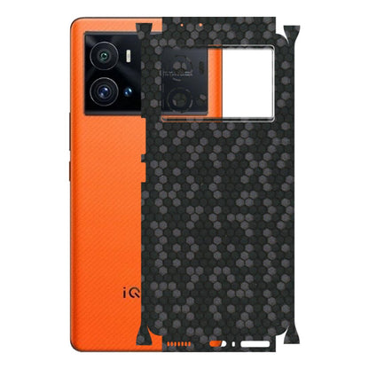 IQOO Phone Skins (All Models) - Black Grey Honeycomb Sober - 3D Embossed Finish (L-85) IQOO 9 Pro 5G