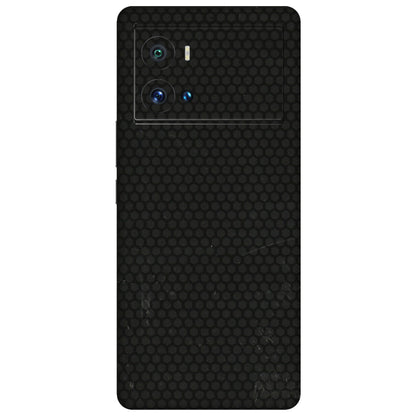 IQOO Phone Skins (All Models) - Black honeycomb - 3D Embossed Finish (L-114) IQOO 9 Pro 5G