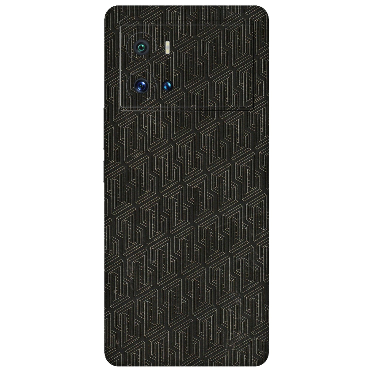 IQOO Phone Skins (All Models) - Black Abstract Pattern - 3D Embossed Finish (L-117) IQOO 9 Pro 5G