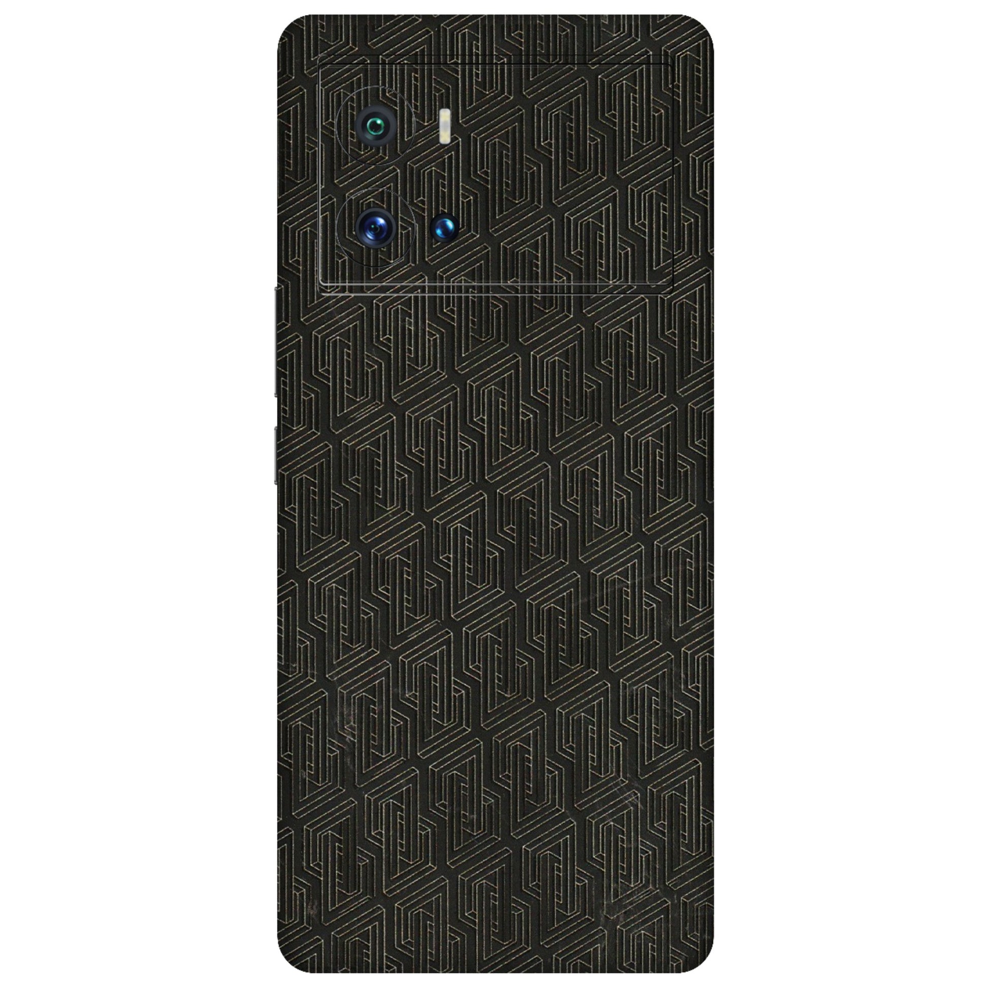 IQOO Phone Skins (All Models) - Black Abstract Pattern - 3D Embossed Finish (L-117) IQOO 9 Pro 5G