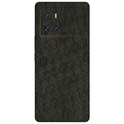 IQOO Phone Skins (All Models) - Black Abstract Pattern - 3D Embossed Finish (L-117) IQOO 9 Pro 5G