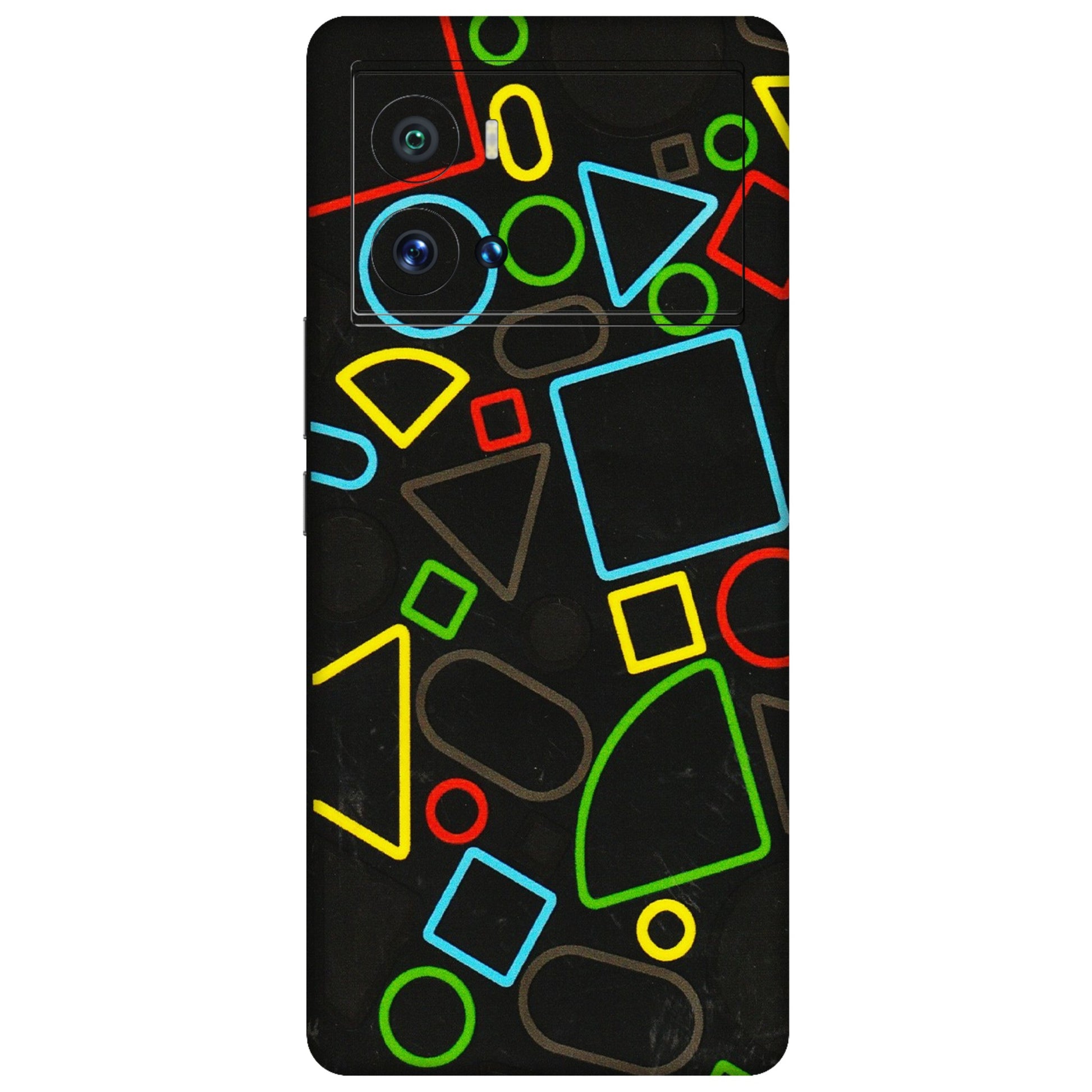 IQOO Phone Skins (All Models) - Black Shapes - 3D Embossed Finish (L-131) IQOO 9 Pro 5G