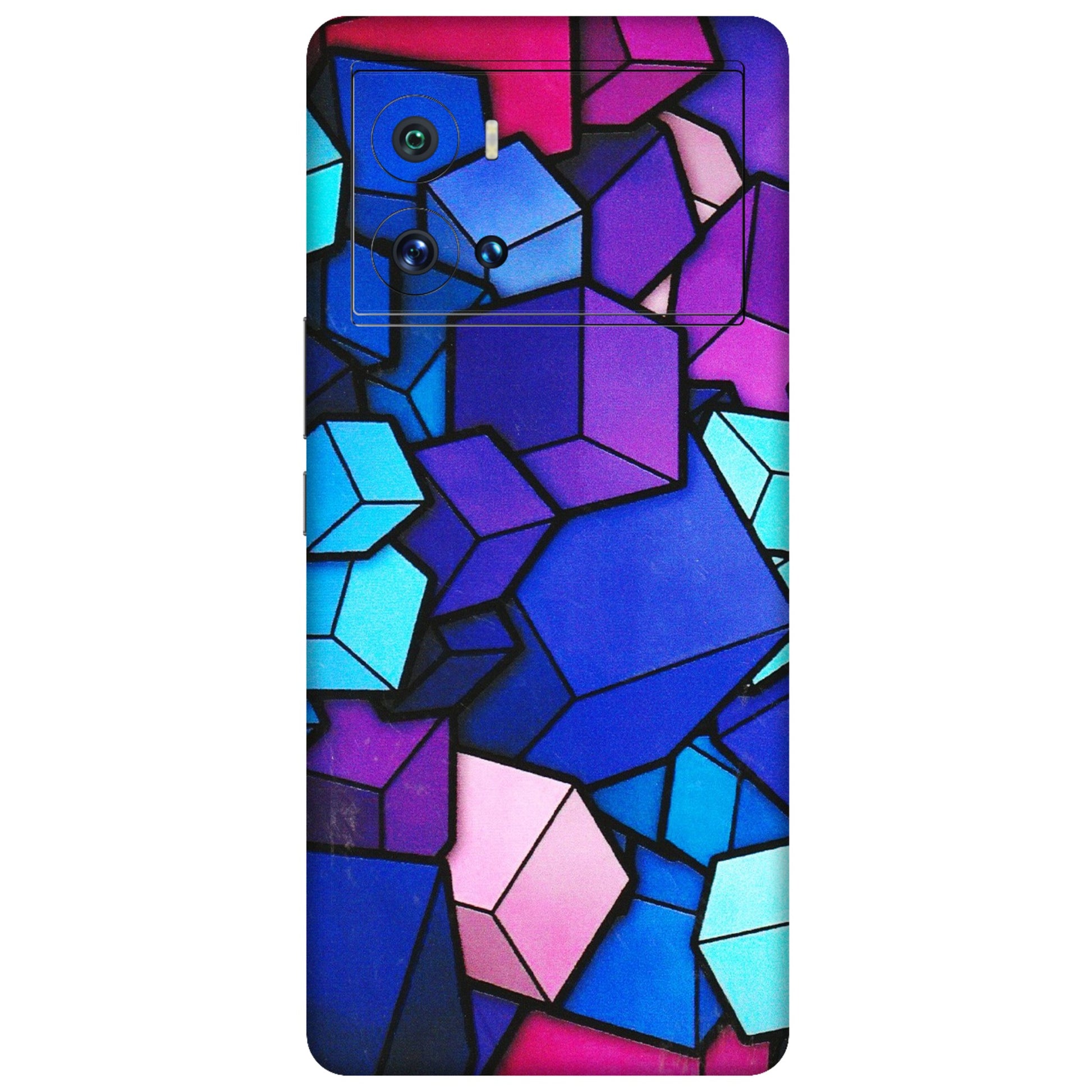 IQOO Phone Skins (All Models) - Cube Doodle - 3D Embossed Finish (L-141) IQOO 9 Pro 5G