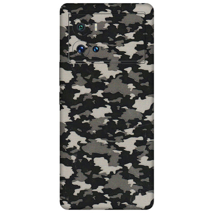 IQOO Phone Skins (All Models) - Black/Grey Camoflaunge - 3D Embossed Finish (L-142) IQOO 9 Pro 5G