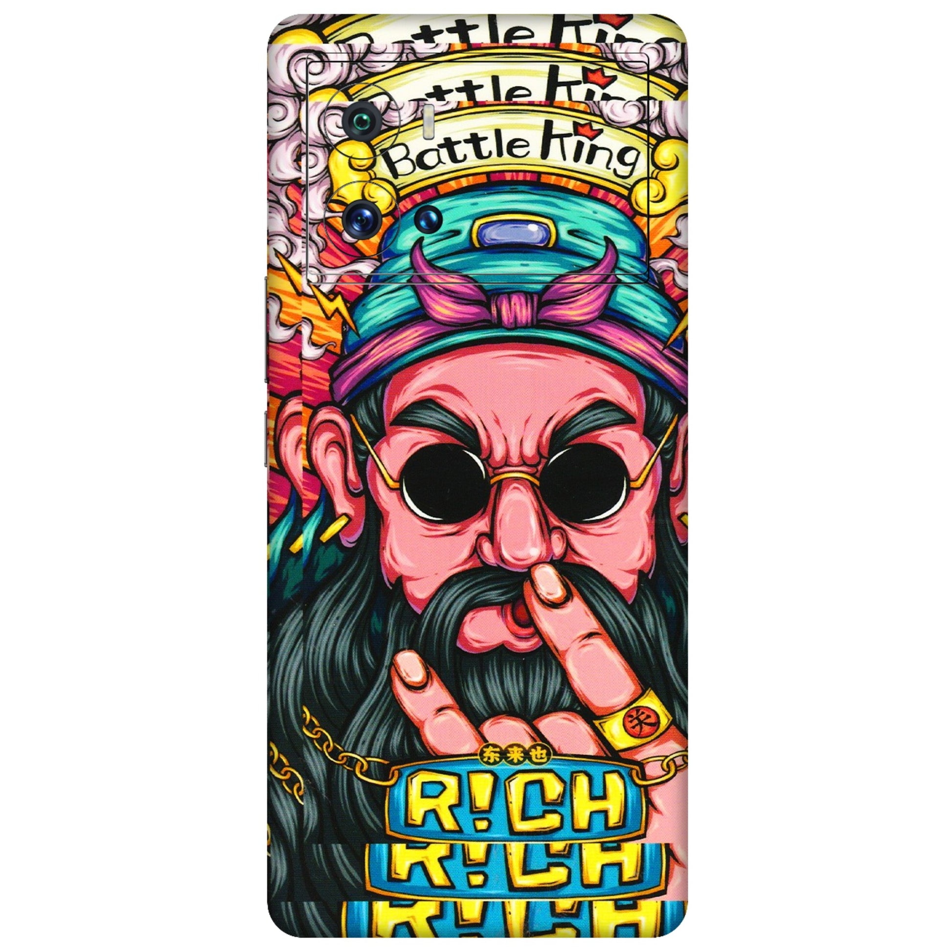 IQOO Phone Skins (All Models) - Battle King Dude Face - 3D Embossed Finish (L-178) IQOO 9 Pro 5G