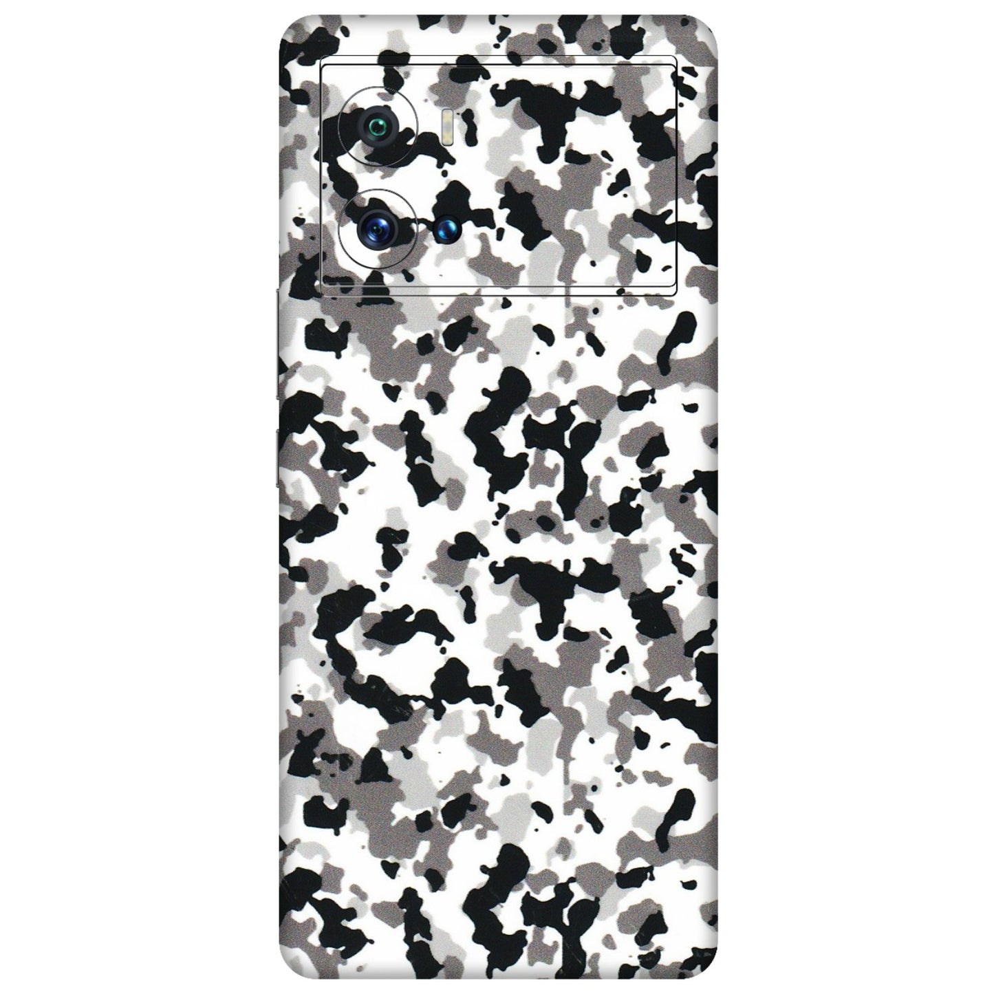IQOO Phone Skins (All Models) - White Black Camouflage - 3D Embossed Finish (L-18) IQOO 9 Pro 5G