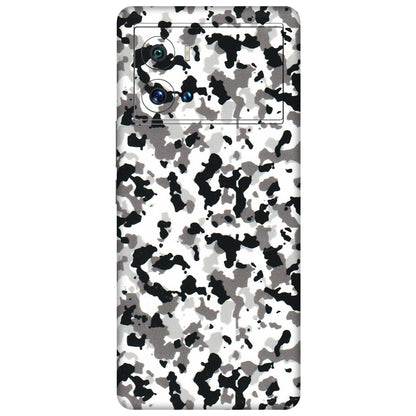 IQOO Phone Skins (All Models) - White Black Camouflage - 3D Embossed Finish (L-18) IQOO 9 Pro 5G