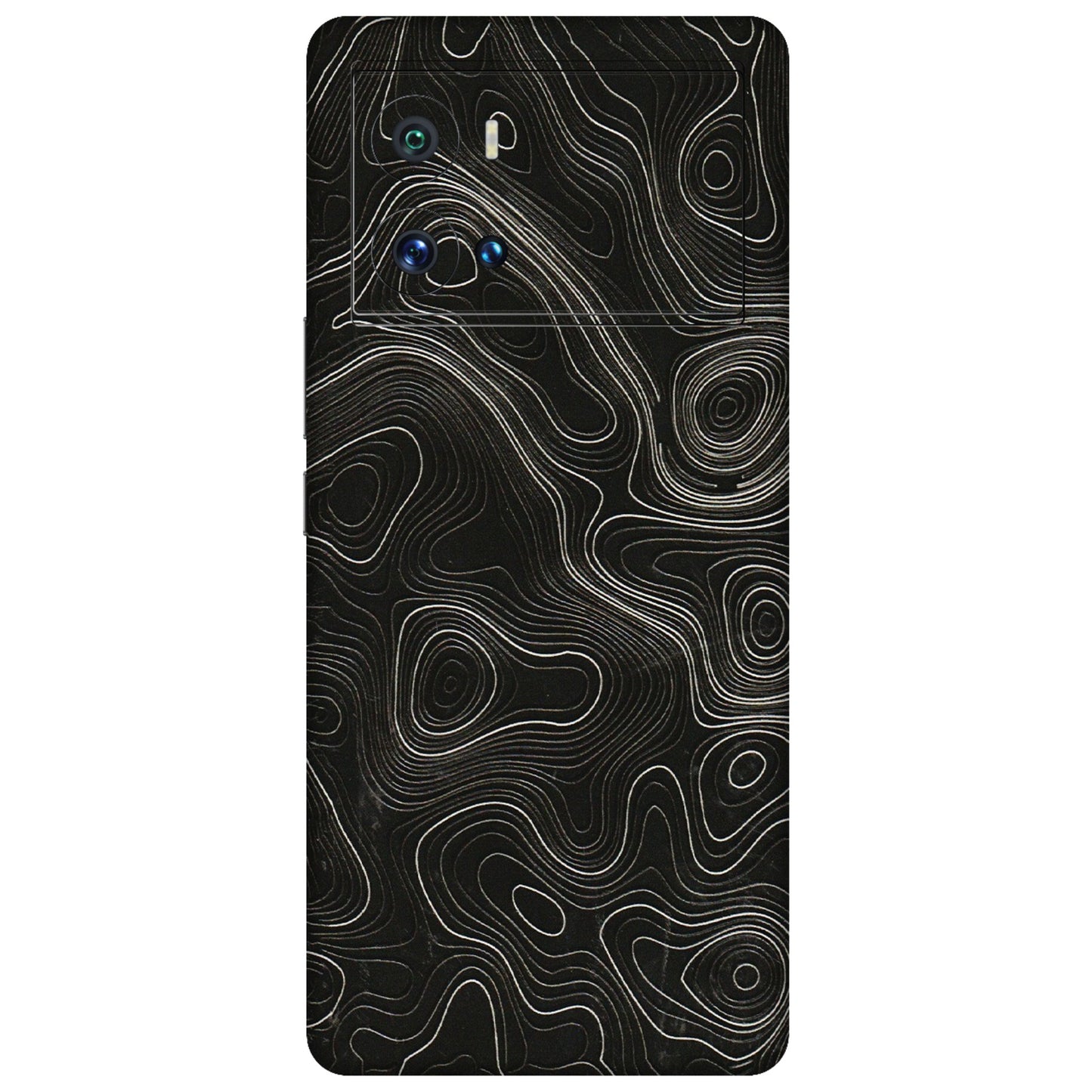 IQOO Phone Skins (All Models) - Black Swirl - 3D Embossed Finish (L-196) IQOO 9 Pro 5G