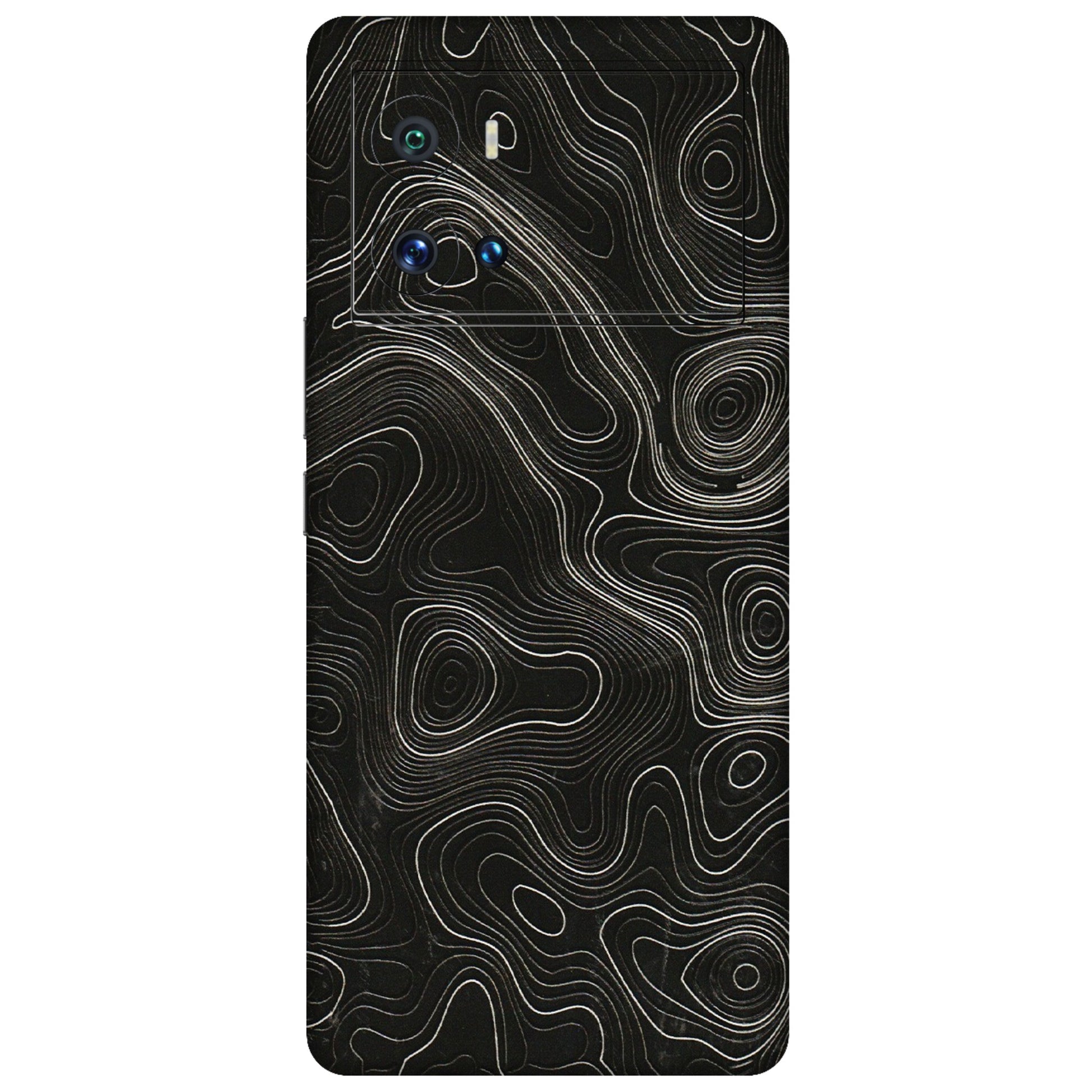 IQOO Phone Skins (All Models) - Black Swirl - 3D Embossed Finish (L-196) IQOO 9 Pro 5G