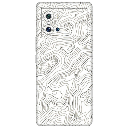 IQOO Phone Skins (All Models) - White Black Swirls - 3D Embossed Finish (L-219) IQOO 9 Pro 5G