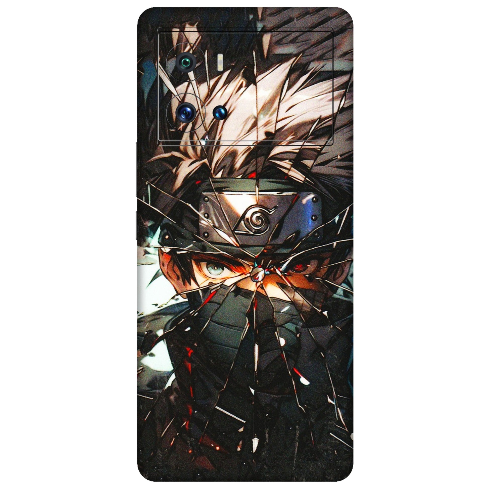 IQOO Phone Skins (All Models) - Kakashi Shattered Glass Effect - 3D Embossed Finish (L-237) IQOO 9 Pro 5G