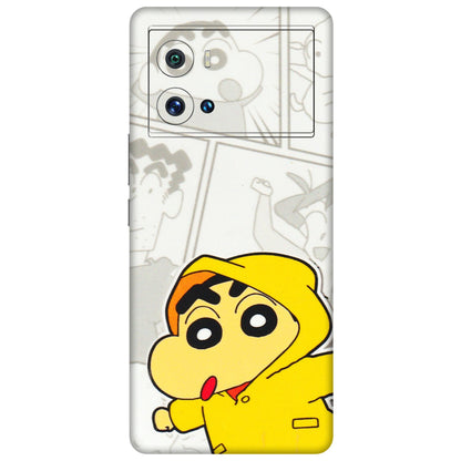 IQOO Phone Skins (All Models) - Yellow Shinchan Comic - 3D Embossed Finish (L-246) IQOO 9 Pro 5G