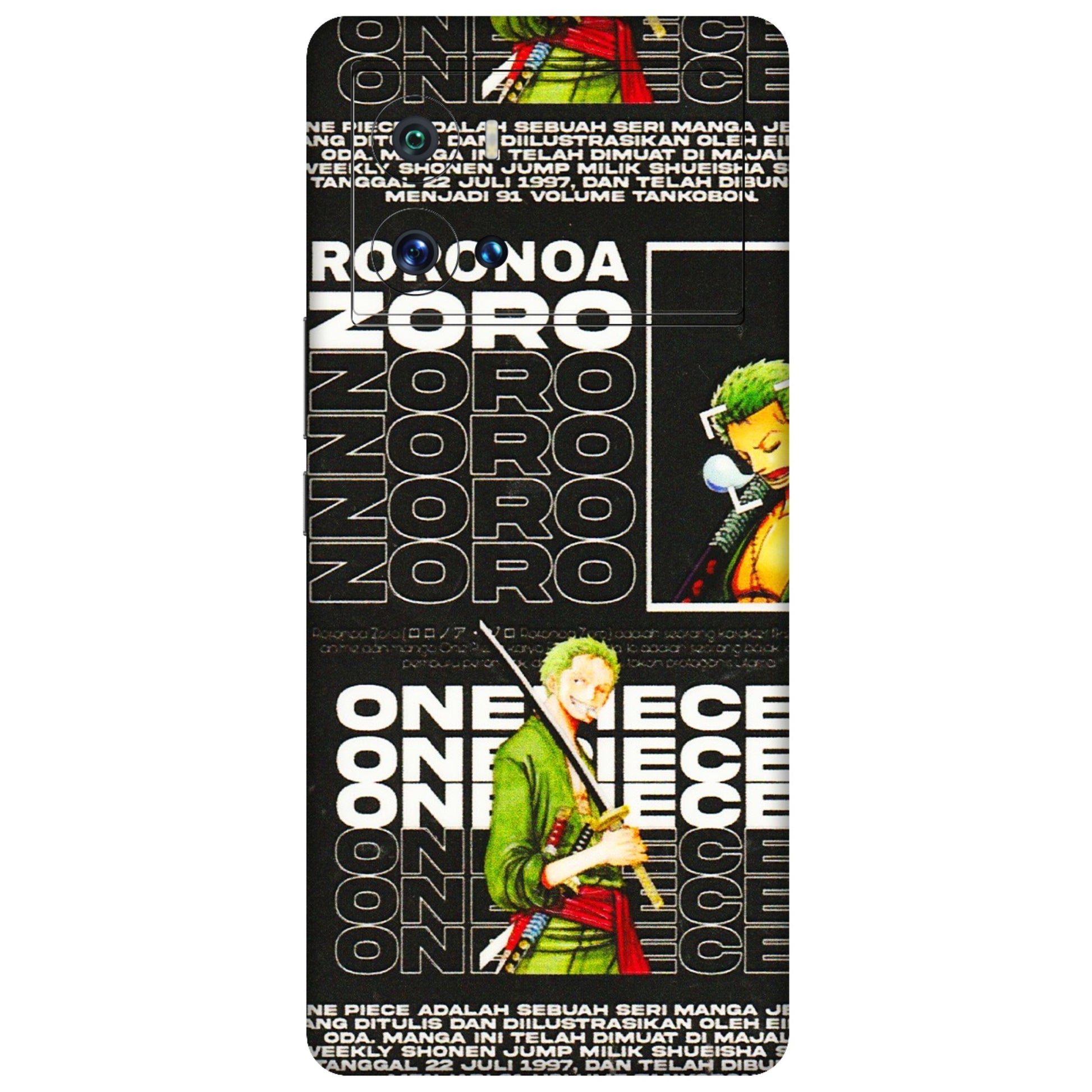 IQOO Phone Skins (All Models) - One Piece Zoro - 3D Embossed Finish (L-250) IQOO 9 Pro 5G