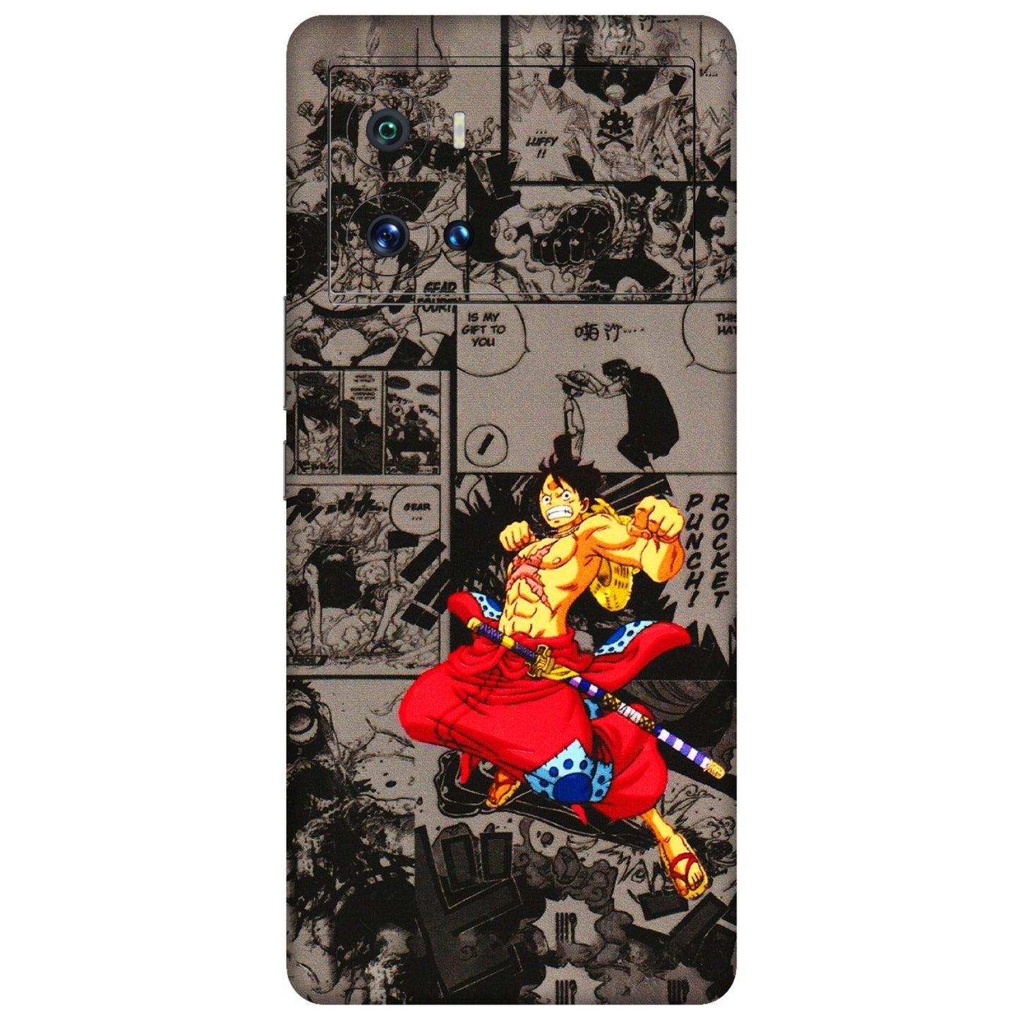 IQOO Phone Skins (All Models) - One Piece Rocket Punch Manga - 3D Embossed Finish (L-25) IQOO 9 Pro 5G
