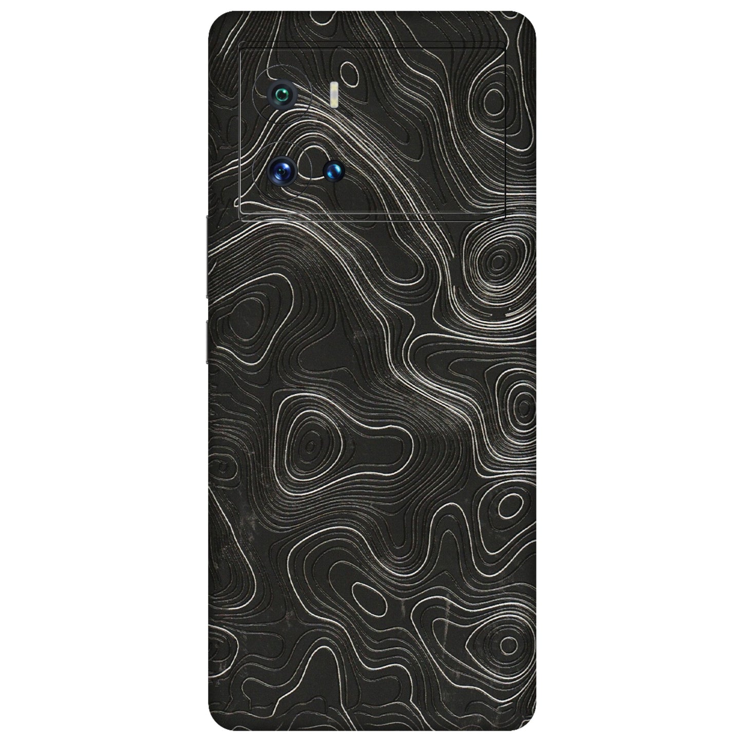 IQOO Phone Skins (All Models) - Abstract White Line Map - 3D Embossed Finish (L-269) IQOO 9 Pro 5G