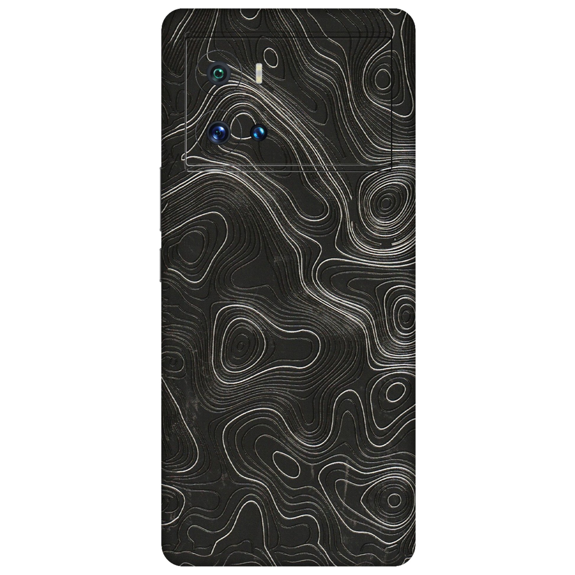 IQOO Phone Skins (All Models) - Abstract White Line Map - 3D Embossed Finish (L-269) IQOO 9 Pro 5G