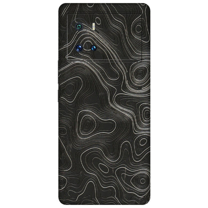 IQOO Phone Skins (All Models) - Abstract White Line Map - 3D Embossed Finish (L-269) IQOO 9 Pro 5G