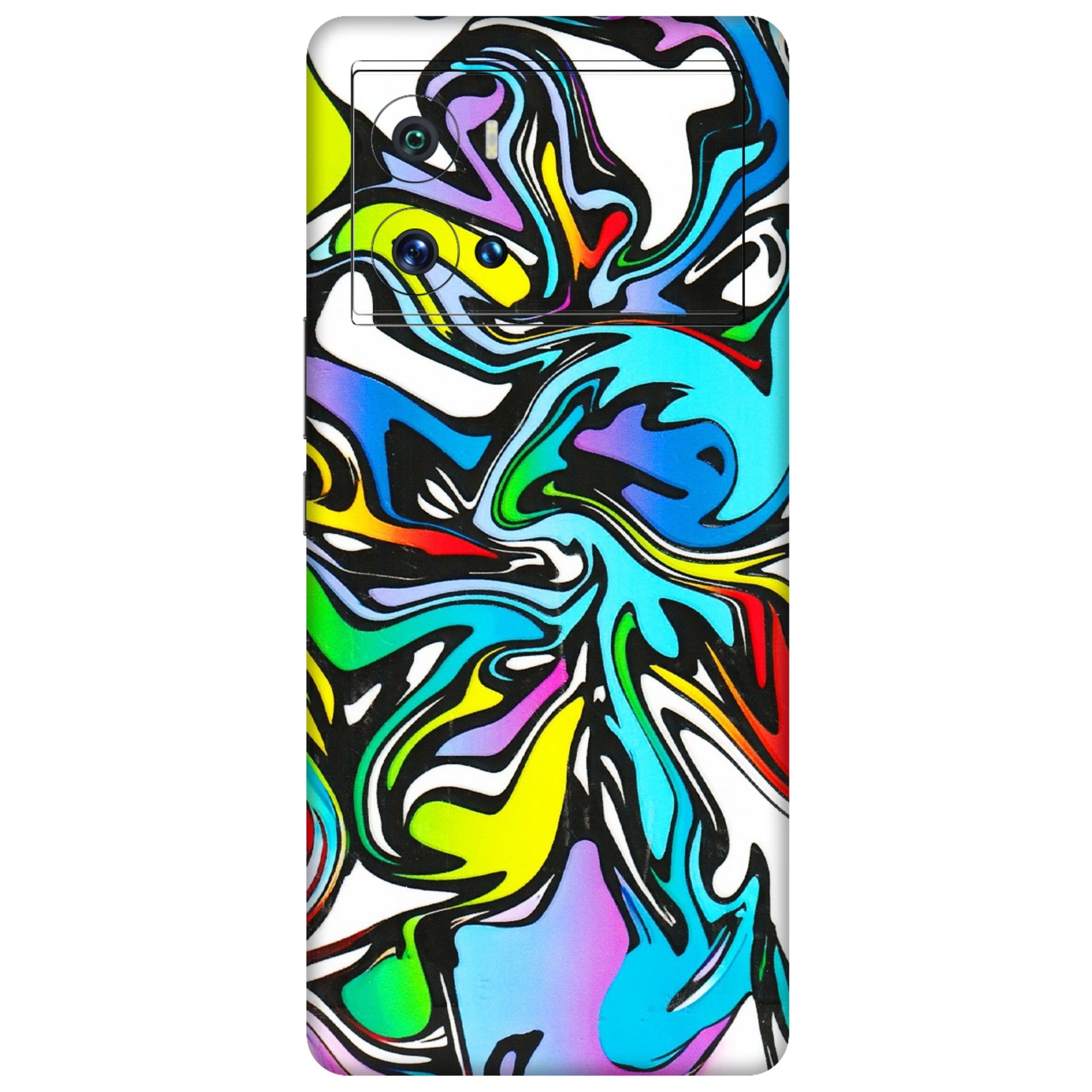 IQOO Phone Skins (All Models) - Abstract Colour Paints - 3D Embossed Finish (L-271) IQOO 9 Pro 5G