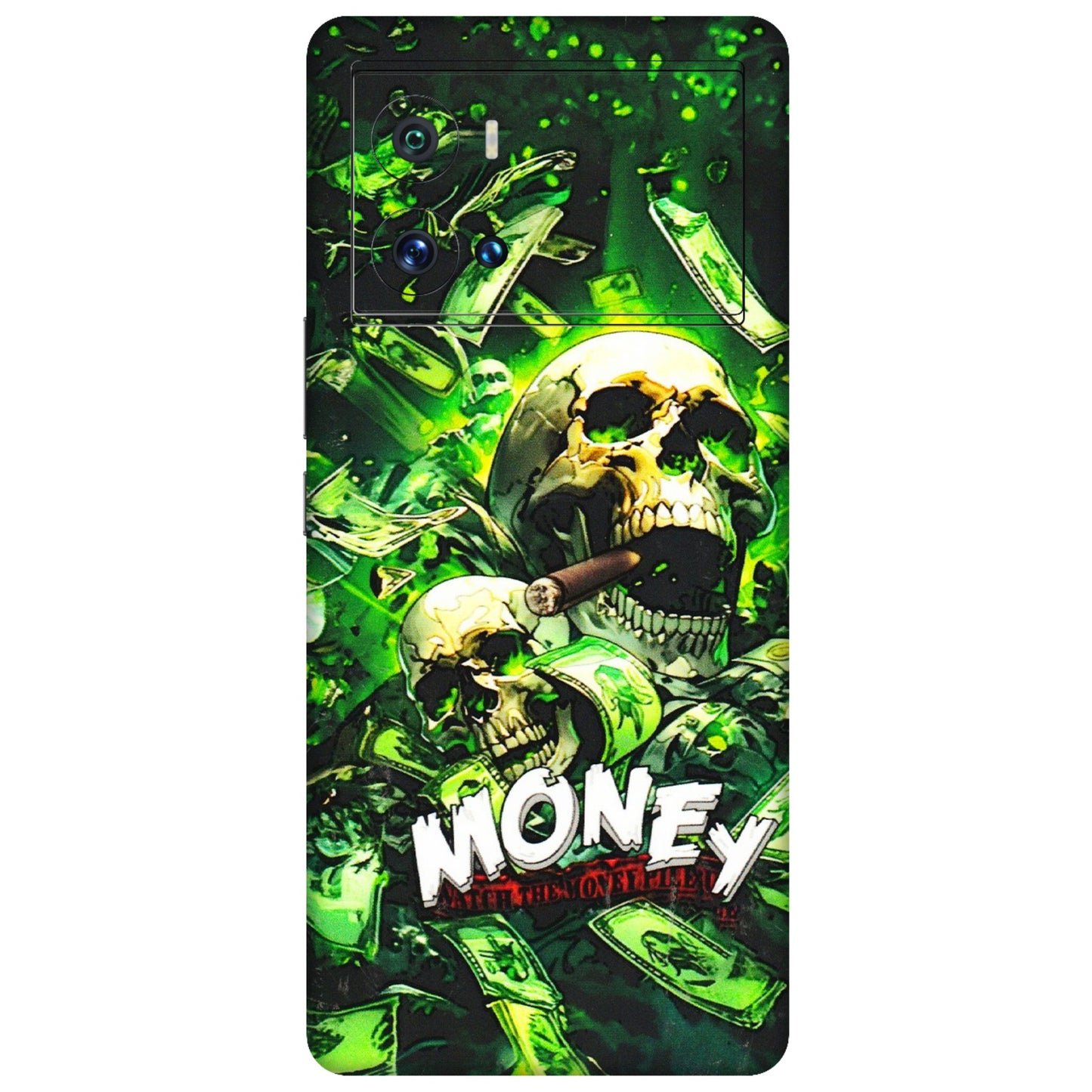IQOO Phone Skins (All Models) - Skull Money - 3D Embossed Finish (L-303) IQOO 9 Pro 5G